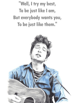 Music And Musicians Collection - Bob Dylan Lyrics Maggies Farm -  Painting