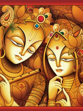 Indian Art - Acrylic Painting - Radha Krishna