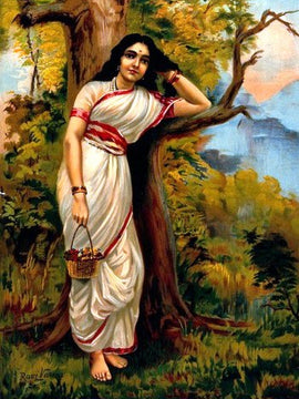 Ahalya - Raja Ravi Varma Oleograph Print - Indian Masters Painting