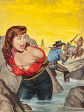 The Cowpoke And His $50,000 Date - Wil Hulsey - Pulp Art Cover