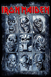 Iron Maiden - The Many Faces Of Eddie - Heavy Metal Hard Rock Music Poster