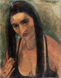 Indian Art - Amrita Sher-Gil - Self Portrait In Long Hair