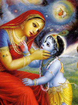 Indian Art - Krishna Painting - Yashoda Sees Universe In Krishna