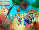 Indian Art - Painting - Krishna Playing Holi With Radha Rani