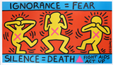 Ignorance Fear,Silence, Death Keith Haring - Pop Art Painting