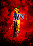 Indian Art - Fantasy Art - Krishna In The Forest
