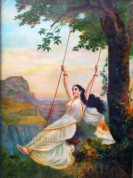 Mohini - Temptress - Raja Ravi Varma Oleograph Print - Indian Masters Painting