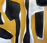 Yellow Black White - Abstract Art Painting