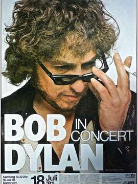 Retro Vintage Music Concert Poster - Bob Dylan - 1981 Mannheim Germany Concert
