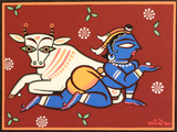 Indian Art - Jamini Roy - Krishna The Cowherd