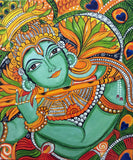 Krishna Playing Flute - Kerala Mural Painting