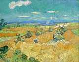 Wheatfields With Reaper - Vincent Van Gogh - Landscape Painting