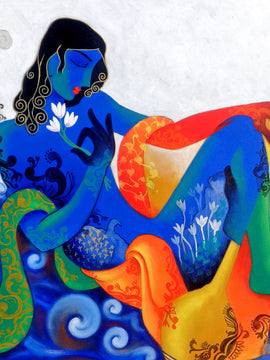 Indian Art - Painting - Krishna In Contemplation