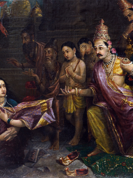 Sita Bhumi Pravesh - Raja Ravi Varma - Indian Masters Ramayan Painting