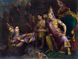 Sita Bhumi Pravesh - Raja Ravi Varma - Indian Masters Ramayan Painting