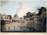 Baolee (Stepwell) Near Delhi - Thomas Daniell  - Vintage Orientalist Paintings Of India
