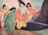 Boating Radha Krishna (Nauka Vihar) - Nandalal Bose - Bengal School Indian Painting
