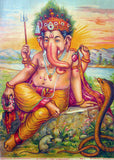 Mangalamurti Ganesha - C G Ramanujam -  Raja Ravi Varma Press Oleograph Print - Indian Painting