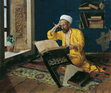 Islam Priest Reading  Koran - Osman Hamdi Bey - Orientalist Painting