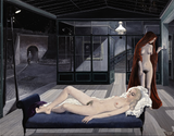 The Blue Sofa (Le Canape Bleu) - Paul Delvaux - Surrealism Painting