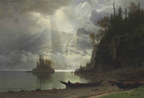 Island In The Lake - Albert Bierstadt - Landscape Painting