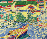 Boats At Port In Collioure (Barques Au Port De Collioure) - Andre Derain - Fauve Art Painting