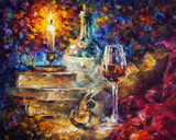 Candlelight And Wine - Beautiful Large Colorful Painting Home