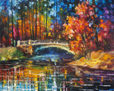 The Bridge - Contemporary Colorful Cityscape Painting