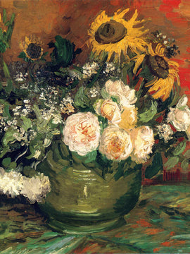 Still Life With Roses And Sunflowers 1888 - Vincent Van Gogh