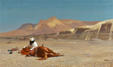Rider And His Steed In The Desert - Jean-Leon Gerome - Orientalism Painting