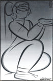 Woman Offering Prayer - Jamini Roy - Bengal Art Painting