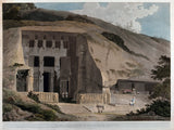Great Chaitya Temple On The Island Of Salsette Maharashtra - William Daniell - Vintage Orientalist Aquatint Of India