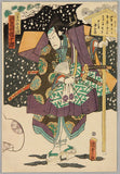 Japanese  Art - Kabuki -  Utagawa Kunisada - Samurai in Snow