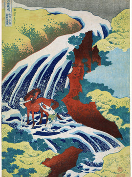 Yoshitsune Falls -  Japanese Woodcut Ukiyo-e Painting
