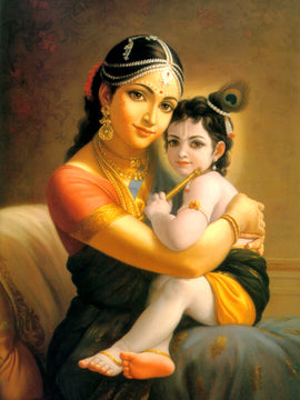 Indian Art - Acrylic Painting - Yashoda with Krishna