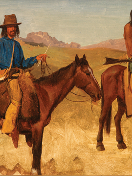 Trapper And Indian Guide - Albert Bierstadt - Landscape Painting