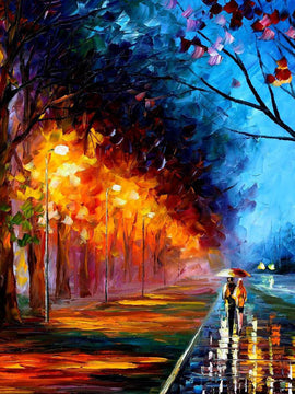 By The Lake - Contemporary Colorful Big Painting