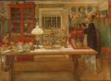 Getting Ready For A Game - Carl Larsson -  Impressionist Art Painting