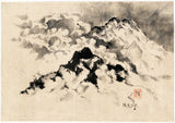 Mountains And Clouds - Nandalal Bose Ink Drawing- Bengal School Indian Painting