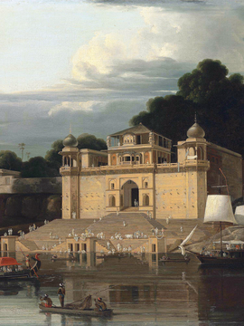 Shivala Ghat Benares - William Daniell - Vintage Orientalist Aquatint Of India