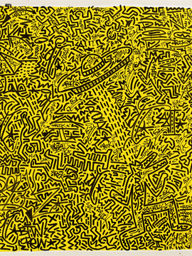 Keith Haring - Untitled (Yellow) - Pop Art Painting