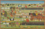 Begum Samru and Her Army - Vintage Indian Miniature Art c1805