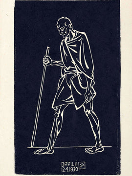 Bapuji (Mahatma Gandhi) - Nandalal Bose - Bengal School Indian Painting