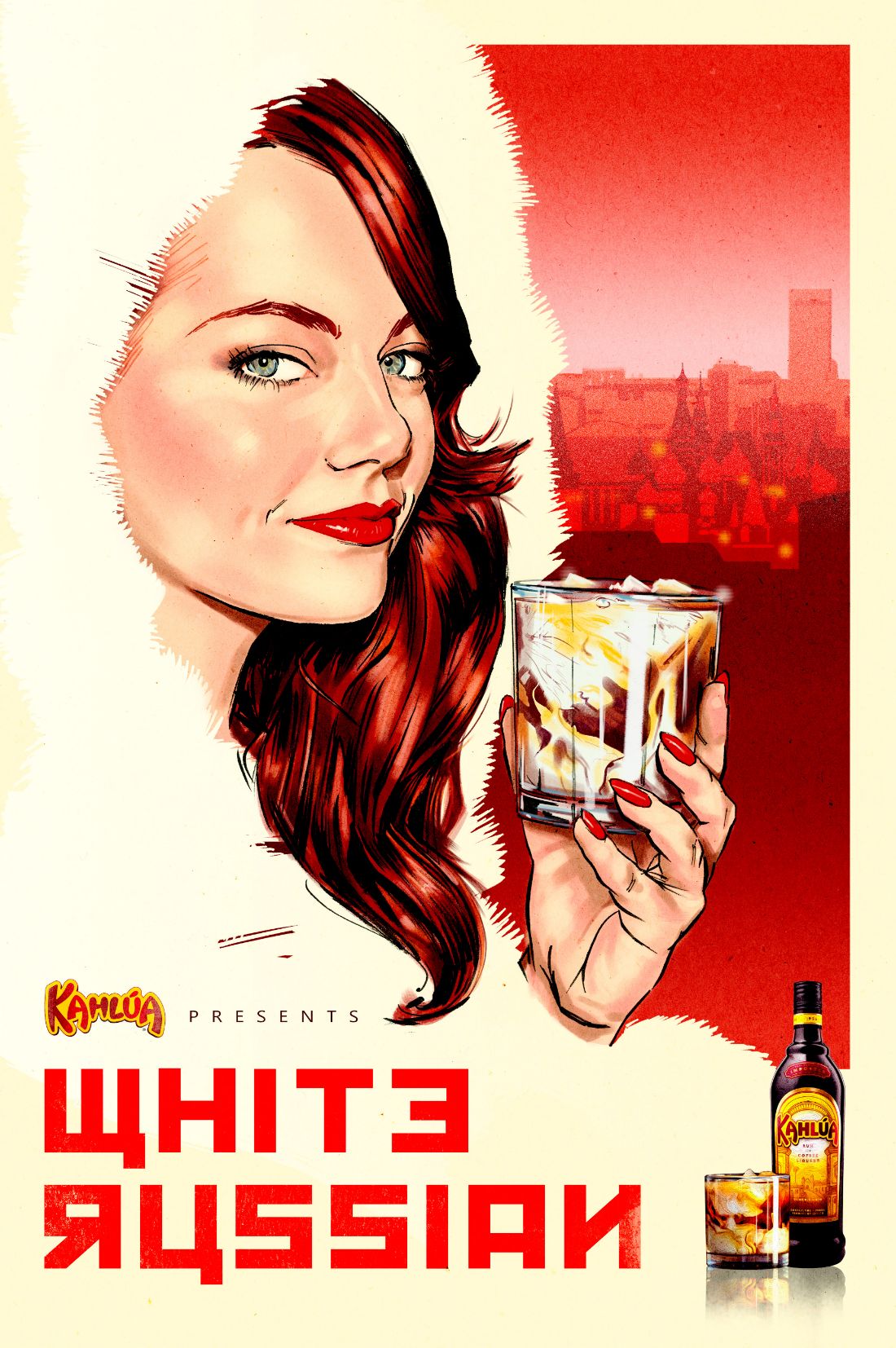 Bar Art - Kahlua - White Russian - Vintage Poster