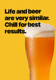 Beer - Chill For Best Results - Funny Beer Quote - Home Bar Pub Art Poster