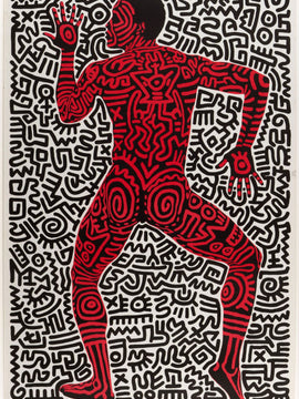Bill T Jones Body Painting Exhibition Poster 1983 - Keith Haring - Pop Art Painting