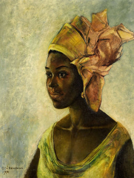 Chirstine Portrait - Ben Enwonwu - African Painting Masterpiece