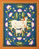 Cow With Calf - Contemporary Pichwai Painting