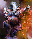 Dancing Lord Ganesha - Beautiful Indian Painting - Tall