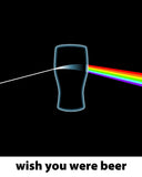 Home Bar Wall Decor - Beer Pub Poster Art - Wish You Were Beer - Beer Lover Gift